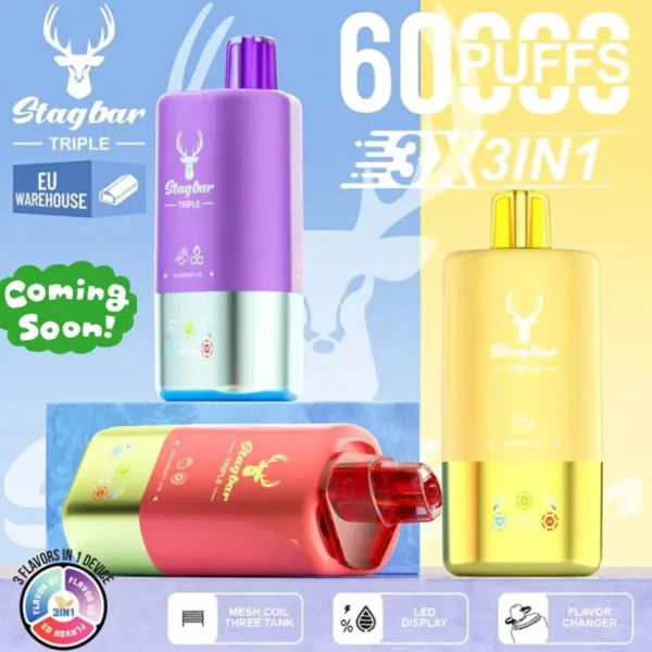 STAG BAR Triple 60K Puffs 3-in-1 Flavors Disposable Vape STAG BAR Triple 60K Puffs 3-in-1 Flavors Disposable Vape (EU Warehouse) - Image 4