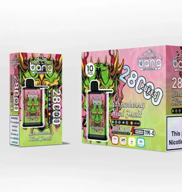 Bang 28000 Puffs Bang 28000 Puffs Adjustable Ice Disposable Vape Strawberry Kiwi Fruit (1)