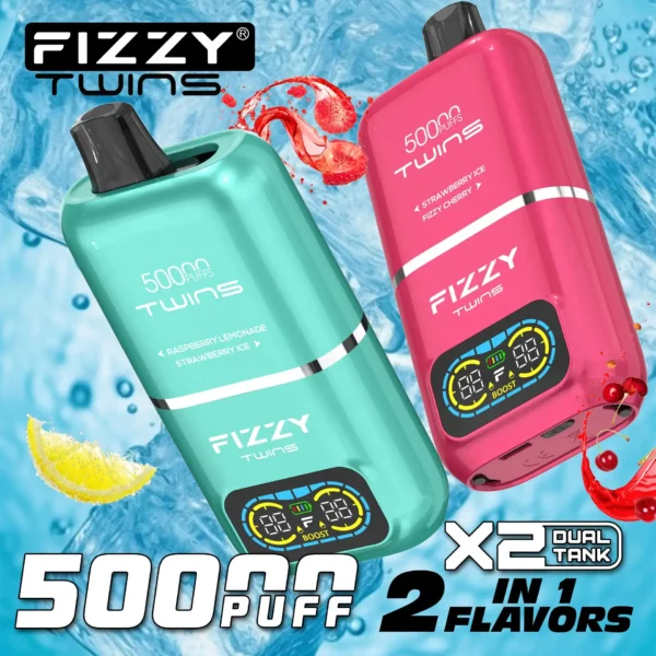 Fizzy 50000 PUFF (2 in 1) Disposable Vape STRAWBERRY-KIWIPOMEGRANATE