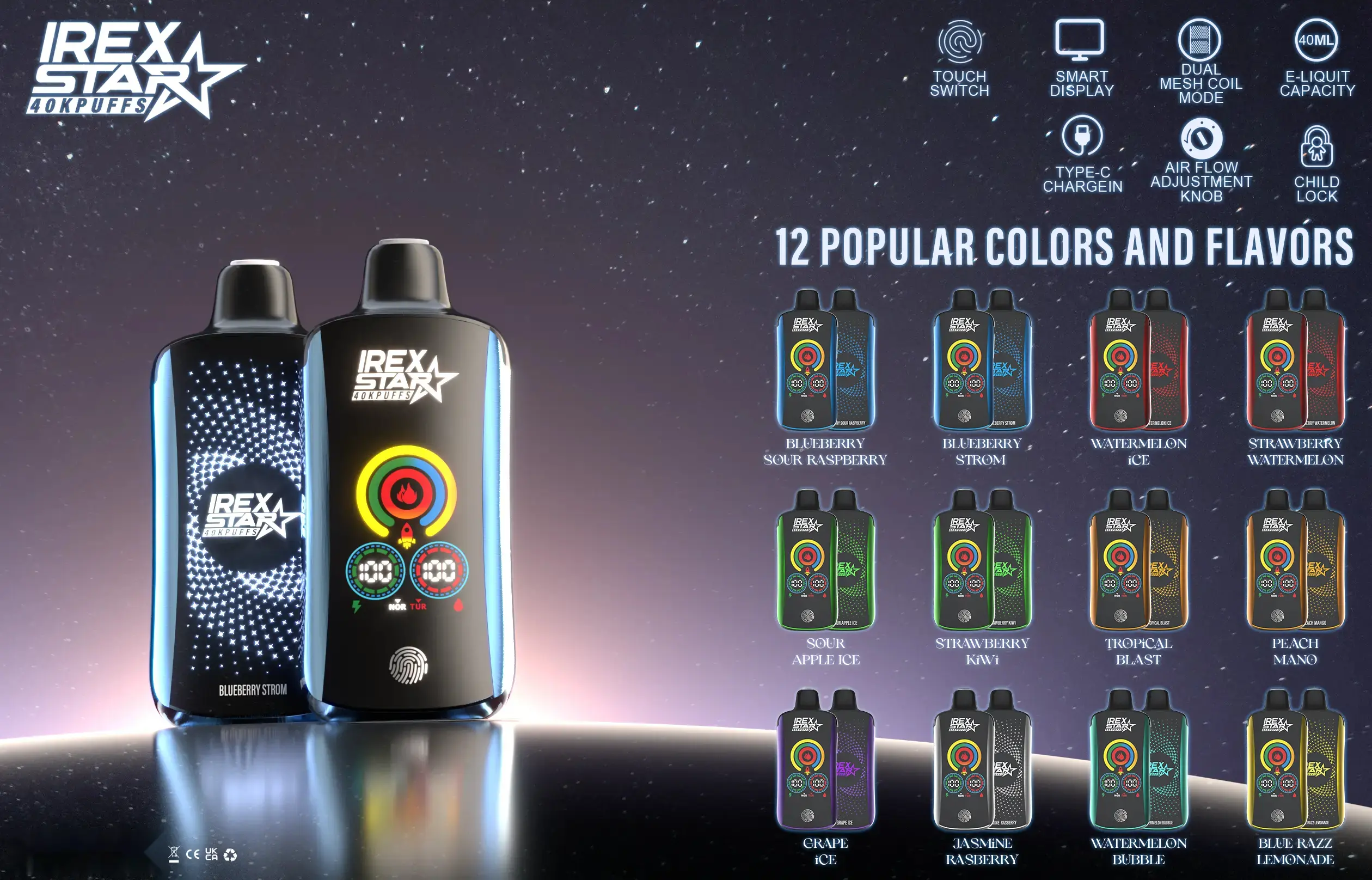 IREX-star-40000-Puffs-Disposable-Vape IREX star 40000 Puffs Disposable Vape Product Introduction