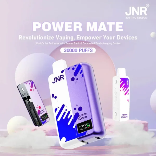 JNR PowerMate 30000 Puffs Vape JNR PowerMate 30000 puffs Vape 5000mAh Power Bank