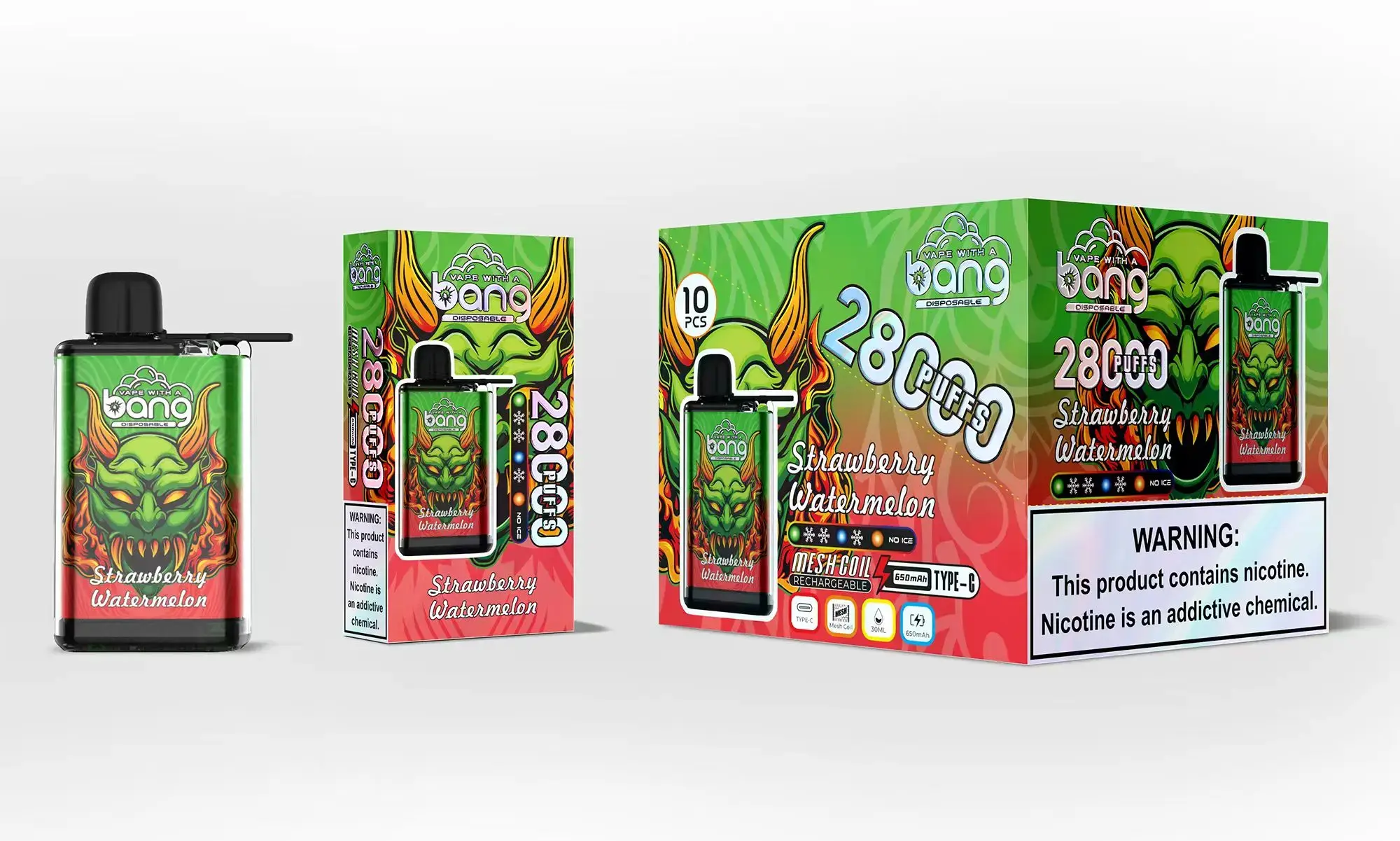 Bang 28000 Puffs Adjustable Ice Disposable Vape Bang 28000 Puffs Adjustable Ice Disposable Vape Strawberry Kiwi Fruit (1)