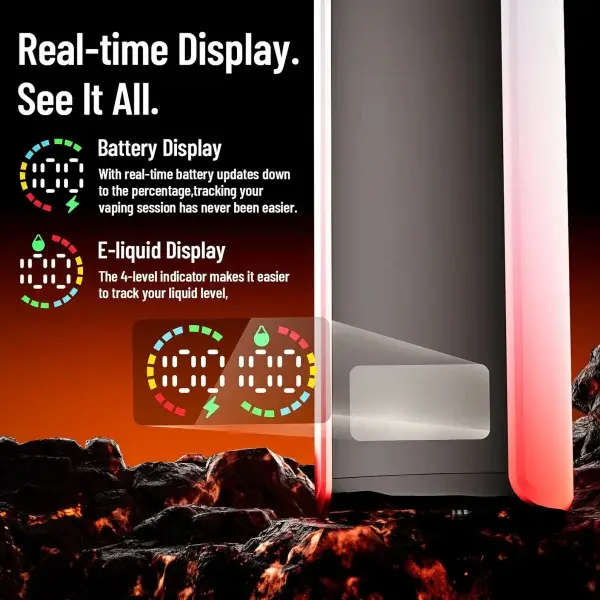 STAG BAR Pulse 35000 Puffs Disposable Vape STAG BAR Pulse 35000 Puffs Disposable Vape Function Display