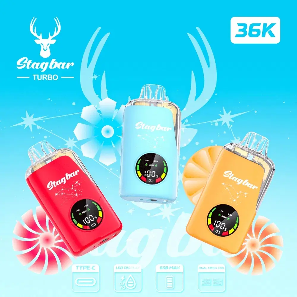 STAG BAR TURBO 36000 Puffs Double Vape BLUEBERRY-ICE-3
