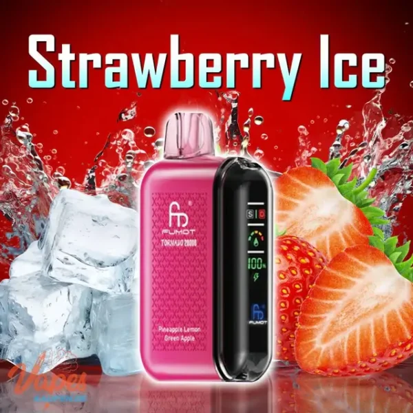 Fumot Tornado 20000 Puffs Disposable Vaps Strawberry-lce