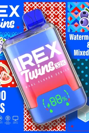 IREX TWINS 32000 Puffs Disposable Vape IREX VAPE TWINS 32000 Puffs Disposable Vape Blue RazzLemonade Lemon lime